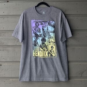 NWOT Zion Rootswear Jimi Hendrix Colorful Photo Collage Gray T-Shirt Size Large